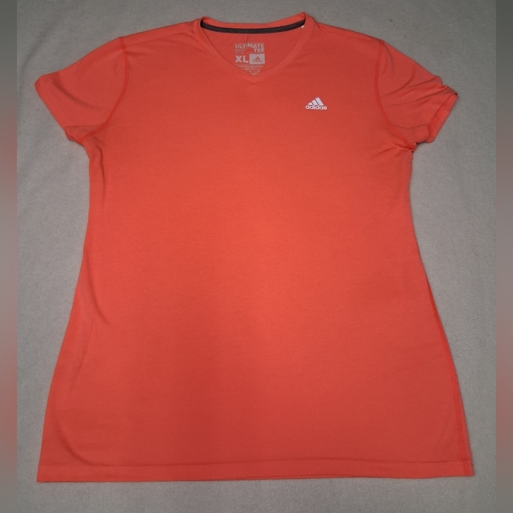 Adidas Ultimate TEE Women’s Coral V-Neck Performance Tee